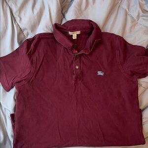 Men's Burberry Burgundy Polo Shirt